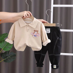Children's Fashion Spring Long-sleeved Sweater Two-piece Set