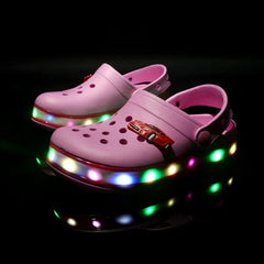 Shoes With LED Light Children's Hole Shoes Summer Children