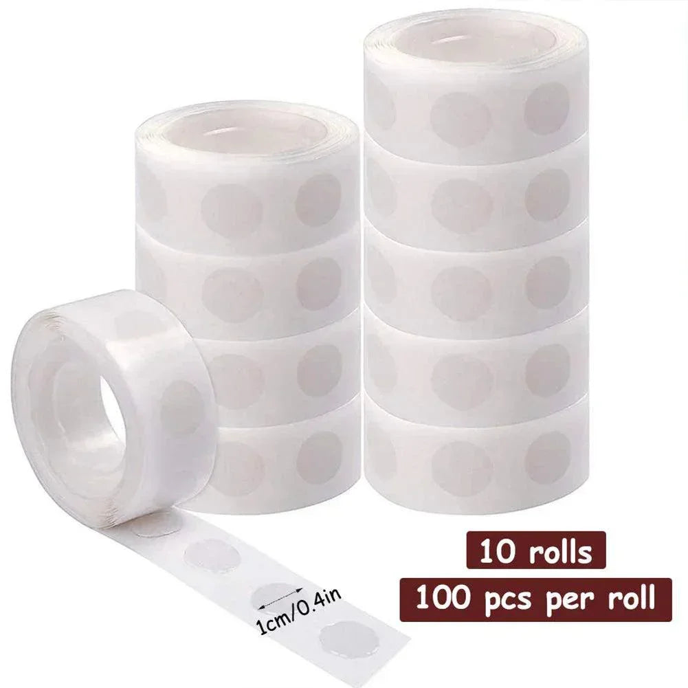 1 Roll 100pcs Double-sided Adhesive Dots Transparent Removable Balloon Adhesive Tape Glue For DIY Wedding Birthday Party Decor - NTKSTORE
