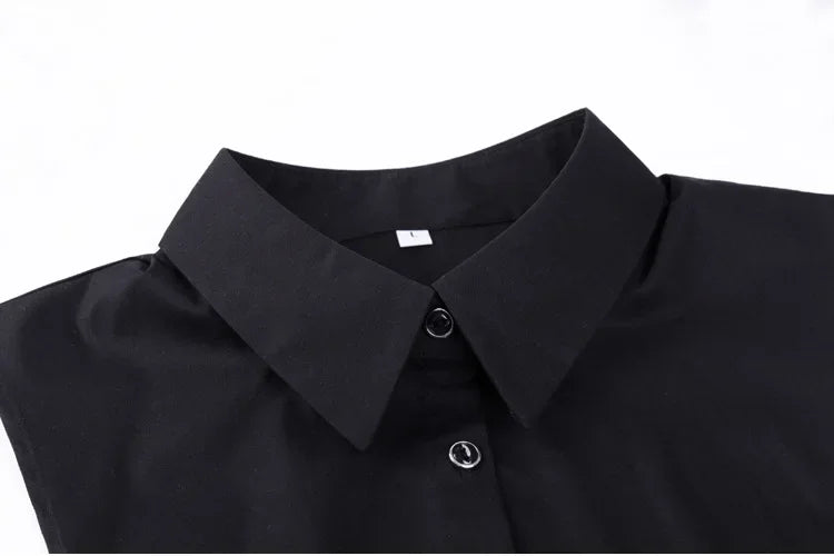 Black White Fake Collar for Women Shirt Sweater Detachable Collar False Collar Lapel Blouse Tops Faux Col Neckwear Nep Kraagje - NTKSTORE