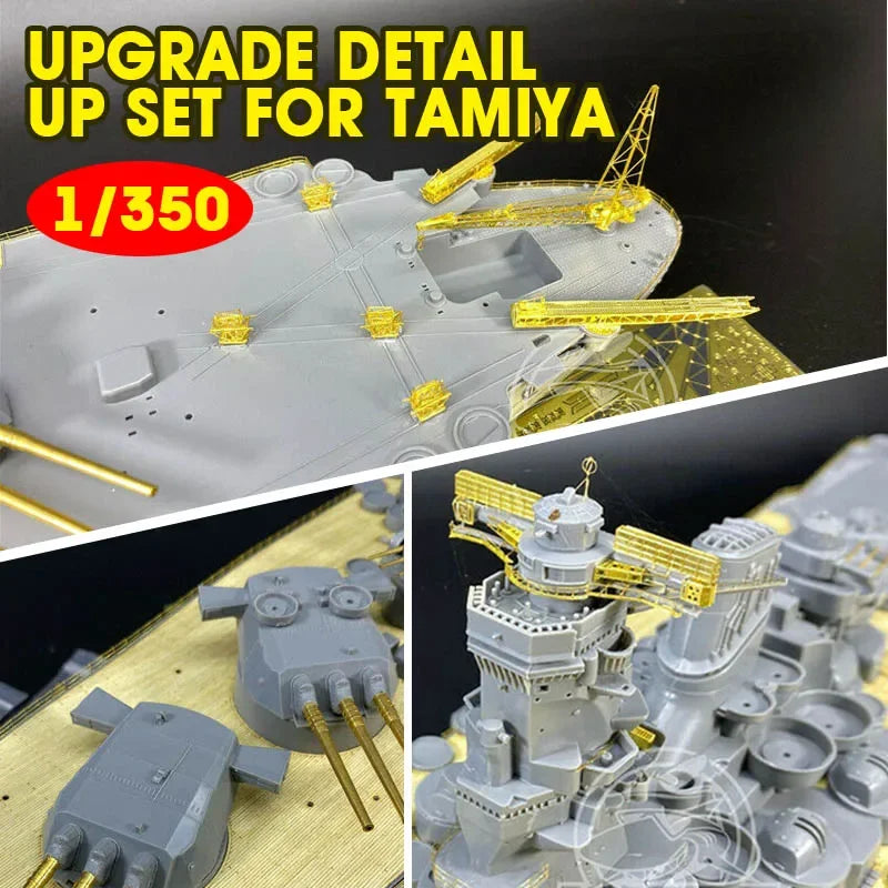 1/350 Wooden Deck Upgrade Detail Up Set Free 510 Main Cannon for 78030 Japanese Battleship Yamato Model PartsCYE023 Xmas gifts - NTKSTORE