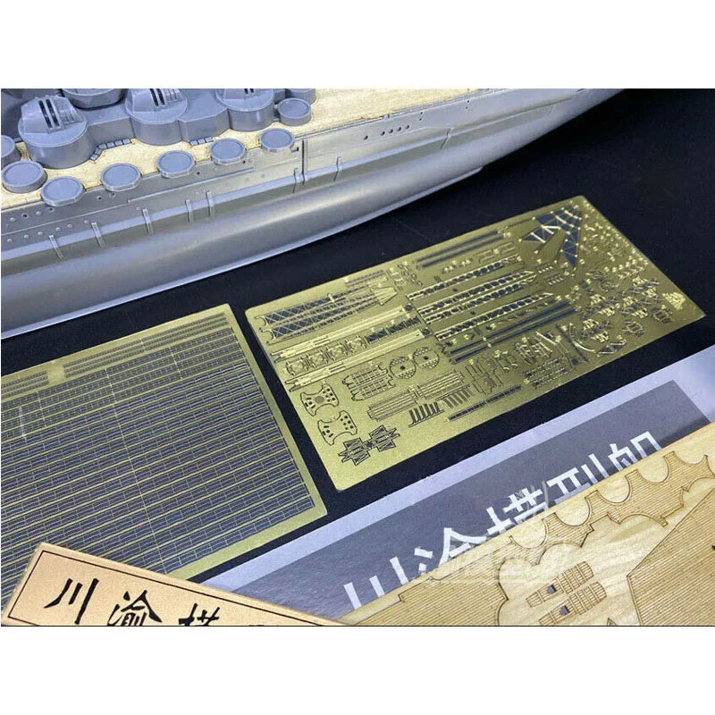 1/350 Wooden Deck Upgrade Detail Up Set Free 510 Main Cannon for 78030 Japanese Battleship Yamato Model PartsCYE023 Xmas gifts - NTKSTORE