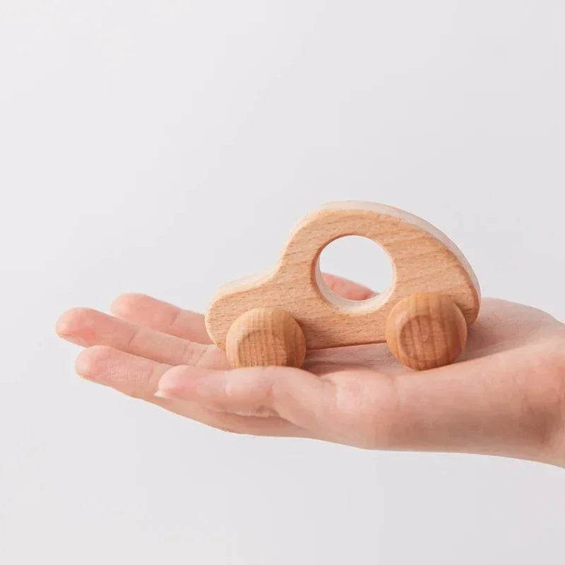 Baby Wooden Trailer Car Toys Rainbow Stacking Balance Blocks Animal Traction Car Star Moon Slider Beads For Kids Montessori Toys - NTKSTORE