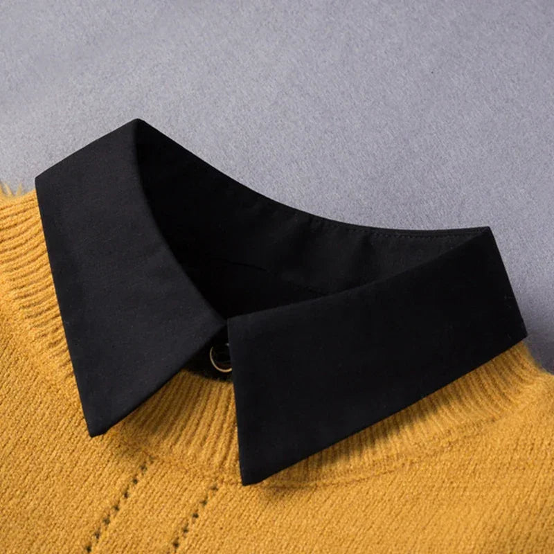 Black White Fake Collar for Women Shirt Sweater Detachable Collar False Collar Lapel Blouse Tops Faux Col Neckwear Nep Kraagje - NTKSTORE