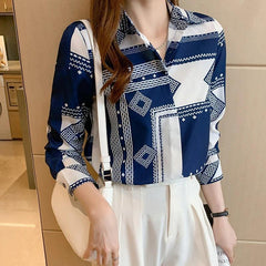Fashion printing ladies shirts Women's Blouses Spring Autumn Long Sleeve Shirts Tops Blusas Mujer - NTKSTORE