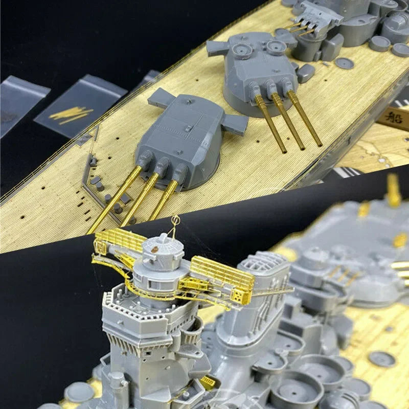1/350 Wooden Deck Upgrade Detail Up Set Free 510 Main Cannon for 78030 Japanese Battleship Yamato Model PartsCYE023 Xmas gifts - NTKSTORE