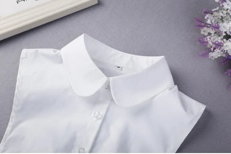 Black White Fake Collar for Women Shirt Sweater Detachable Collar False Collar Lapel Blouse Tops Faux Col Neckwear Nep Kraagje - NTKSTORE