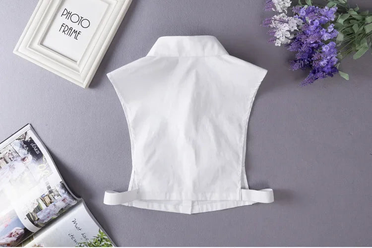 Black White Fake Collar for Women Shirt Sweater Detachable Collar False Collar Lapel Blouse Tops Faux Col Neckwear Nep Kraagje - NTKSTORE