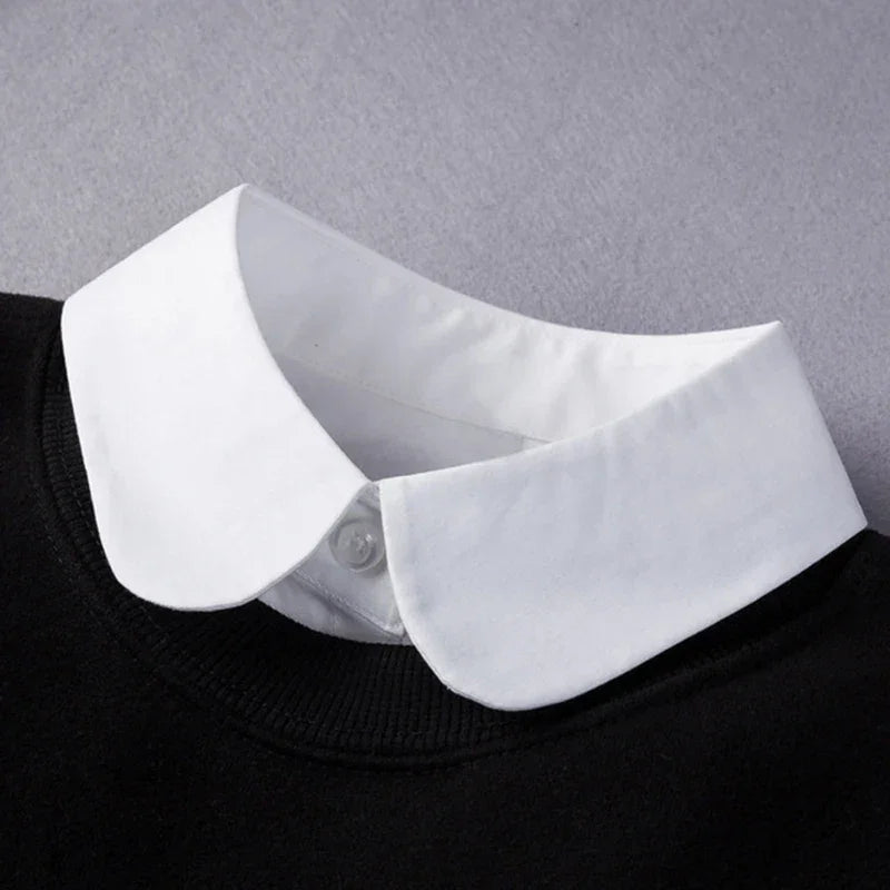 Black White Fake Collar for Women Shirt Sweater Detachable Collar False Collar Lapel Blouse Tops Faux Col Neckwear Nep Kraagje - NTKSTORE