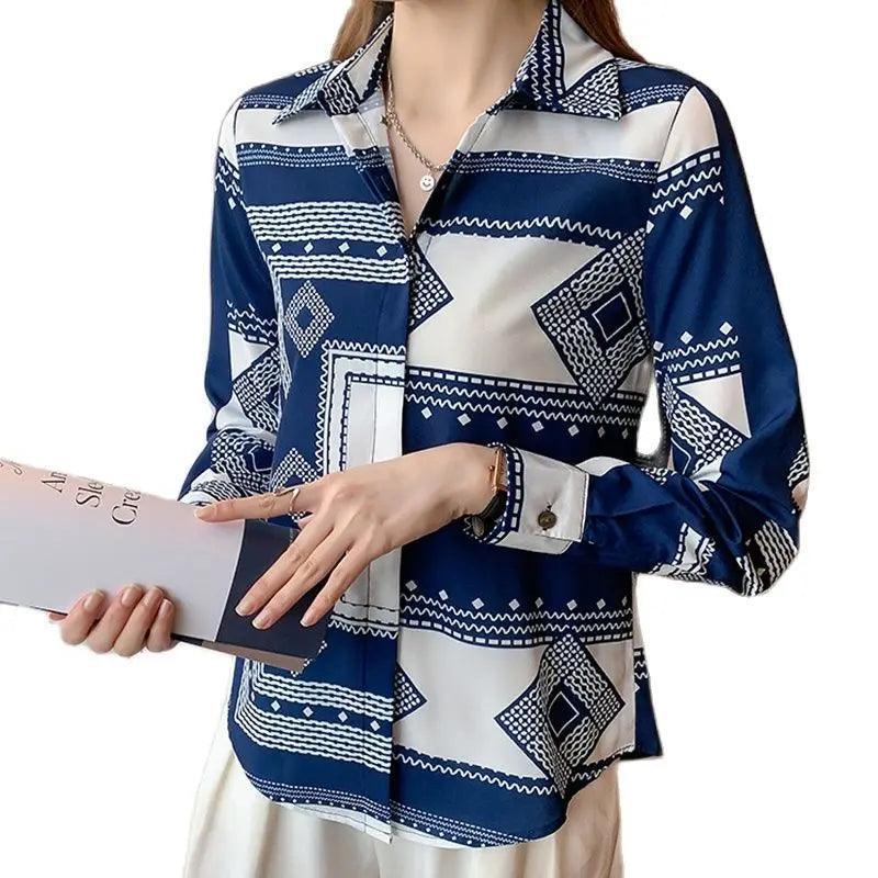 Fashion printing ladies shirts Women's Blouses Spring Autumn Long Sleeve Shirts Tops Blusas Mujer - NTKSTORE