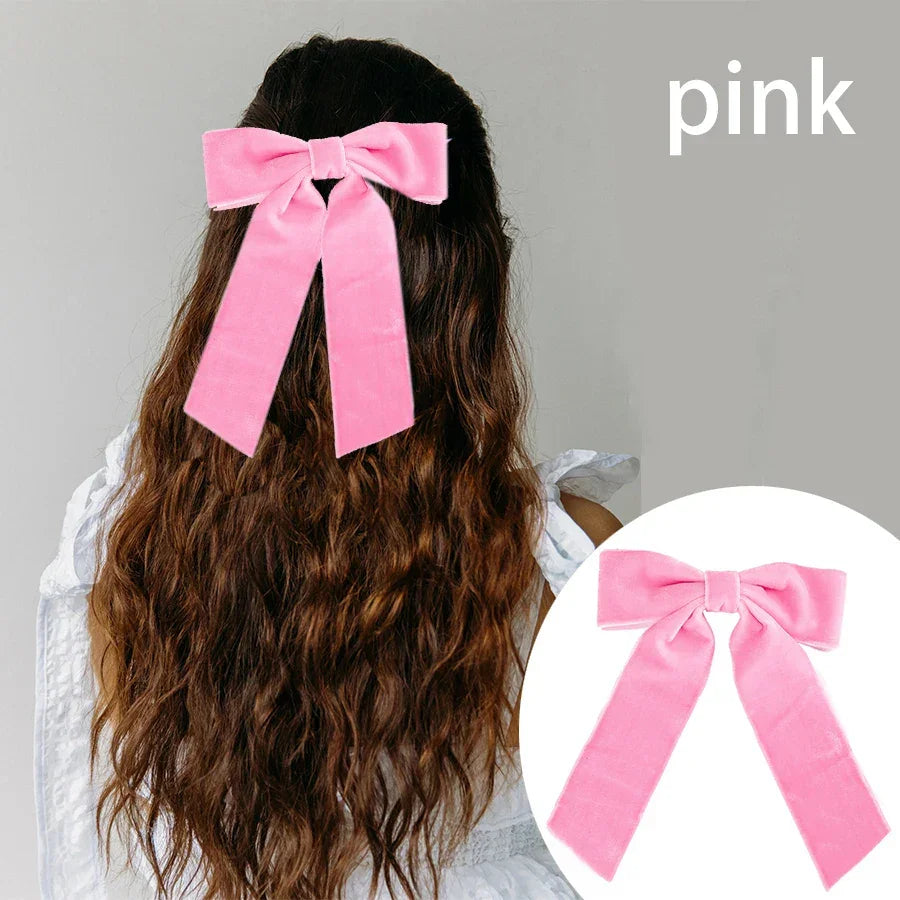 Haimeikang Bow Hair Clip Black Velvet Hair Bows Hairpins Women Elegant Barrette Girls Bowknot Hair Accessories - NTKSTORE