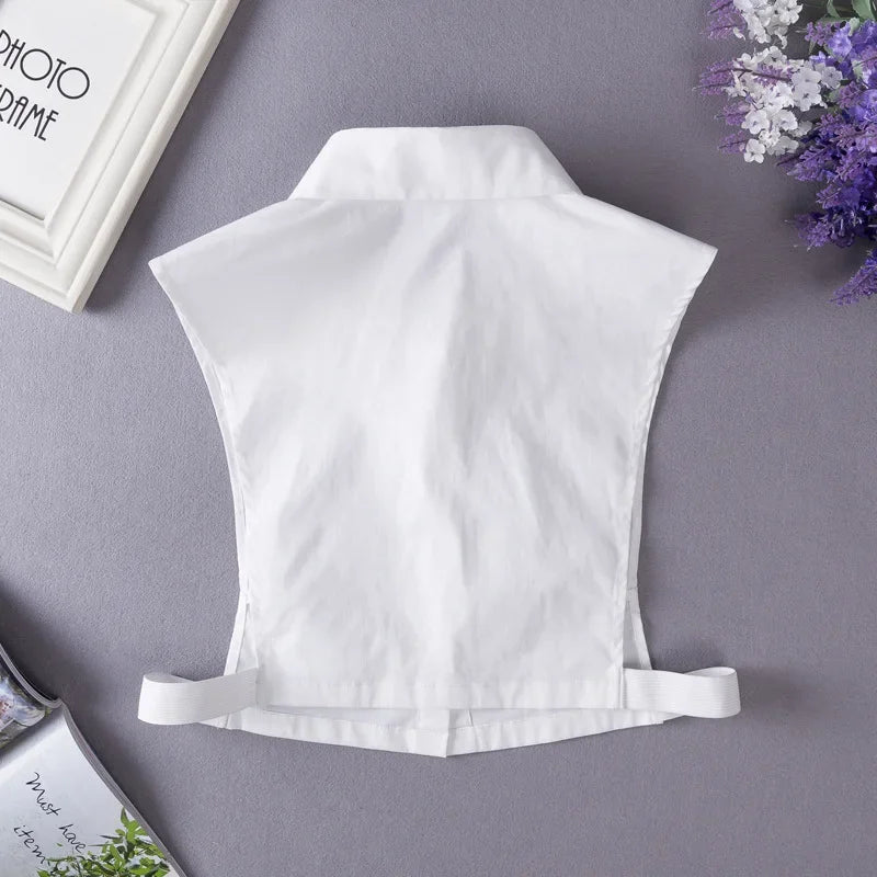 Black White Fake Collar for Women Shirt Sweater Detachable Collar False Collar Lapel Blouse Tops Faux Col Neckwear Nep Kraagje - NTKSTORE
