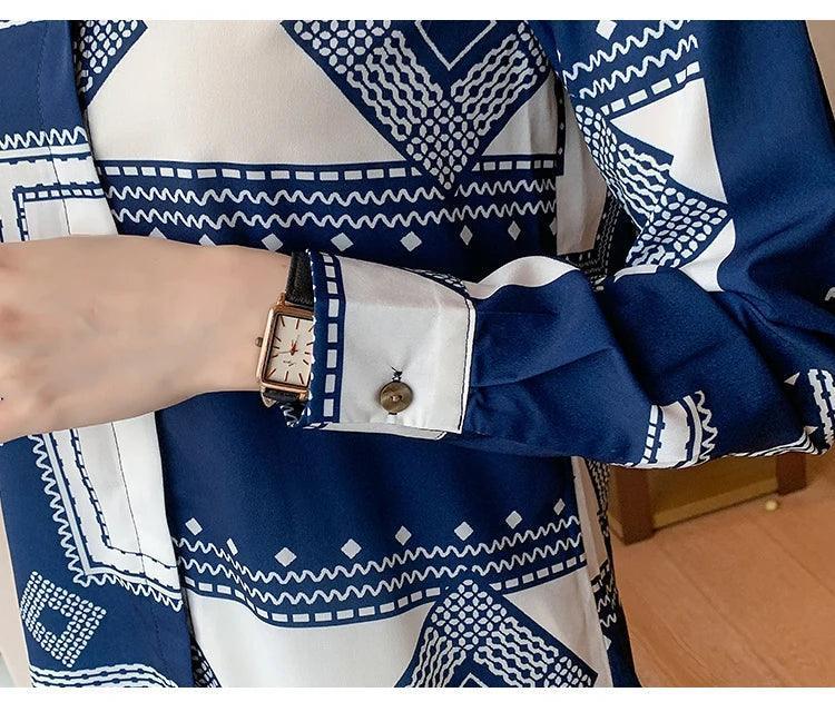 Fashion printing ladies shirts Women's Blouses Spring Autumn Long Sleeve Shirts Tops Blusas Mujer - NTKSTORE