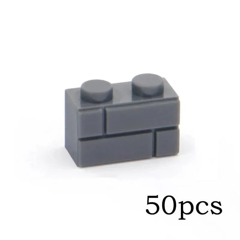 DIY Building Blocks Wall Figures Bricks 1x2 Dots 50/100PCS Educational Creative Toys for Children Size Compatible With 98283 - NTKSTORE