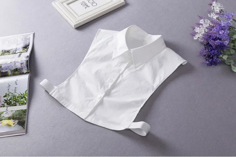 Black White Fake Collar for Women Shirt Sweater Detachable Collar False Collar Lapel Blouse Tops Faux Col Neckwear Nep Kraagje - NTKSTORE