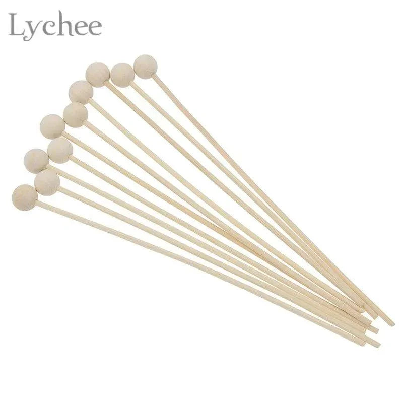 Lychee Life 10pcs Wood Ball For Fragrance Diffuser Aromatherapy Rattan Reed Sticks DIY Home Decoration - NTKSTORE