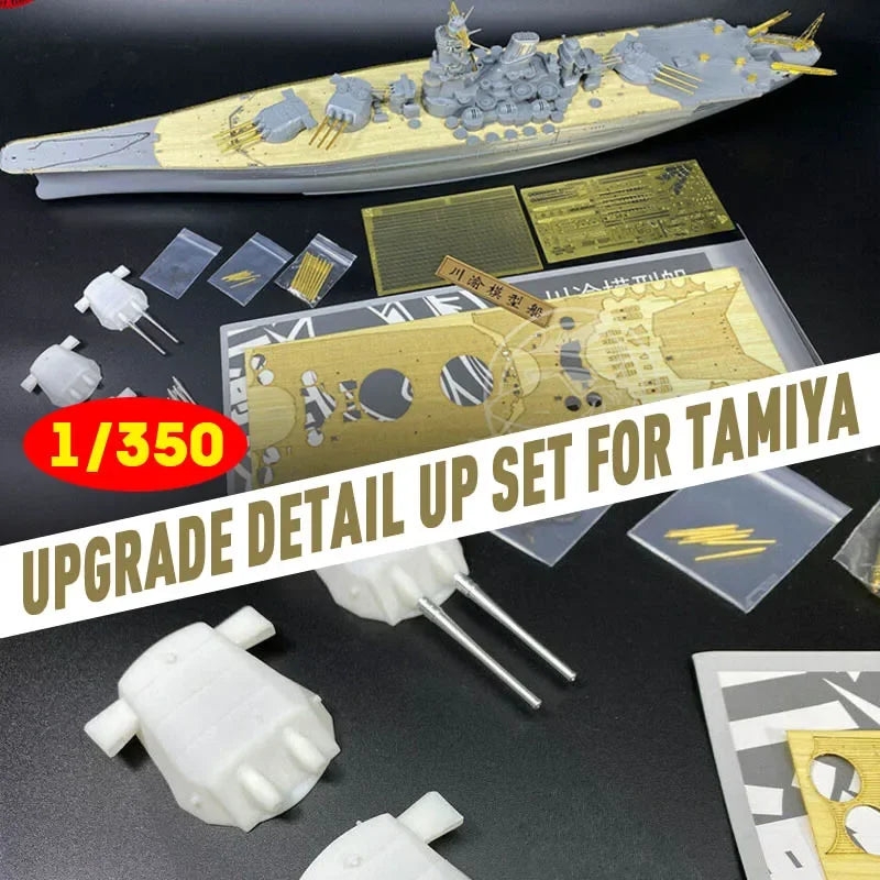 1/350 Wooden Deck Upgrade Detail Up Set Free 510 Main Cannon for 78030 Japanese Battleship Yamato Model PartsCYE023 Xmas gifts - NTKSTORE