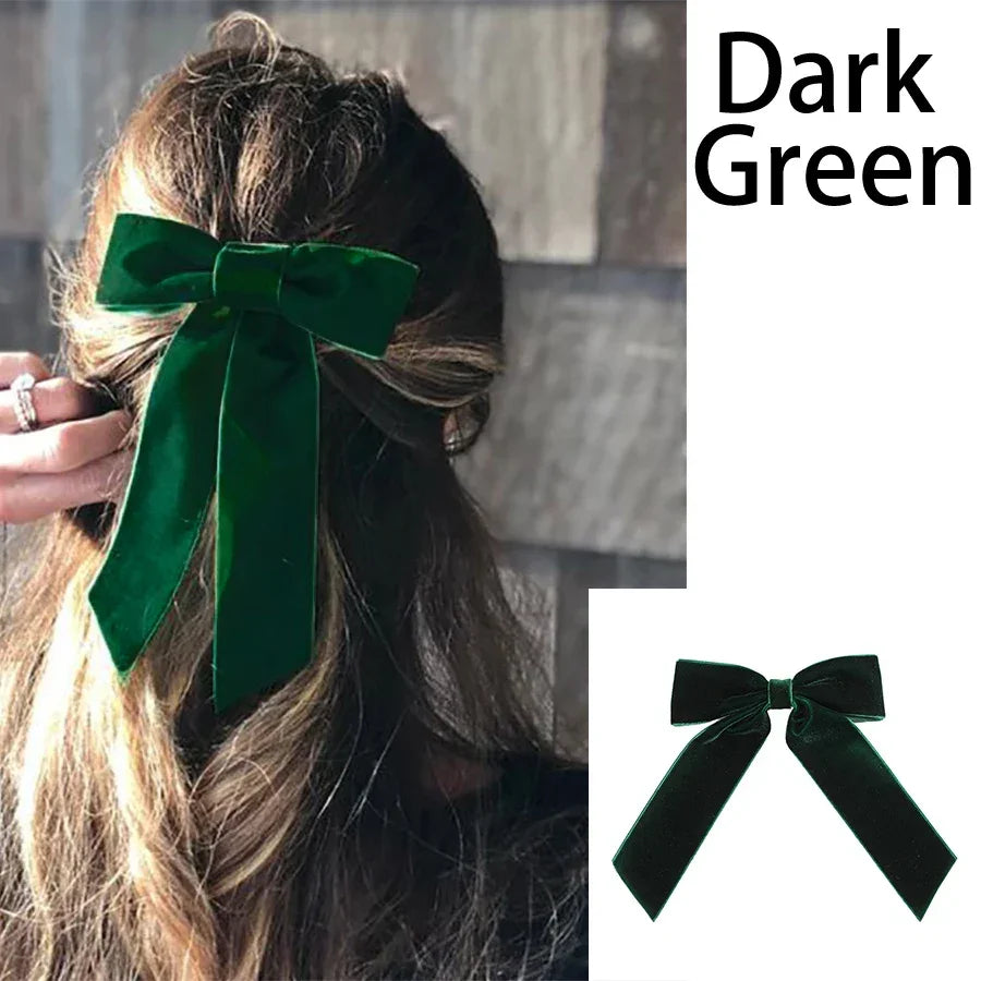 Haimeikang Bow Hair Clip Black Velvet Hair Bows Hairpins Women Elegant Barrette Girls Bowknot Hair Accessories - NTKSTORE
