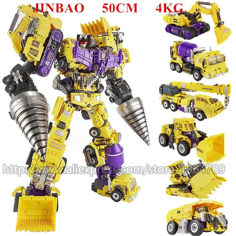 Jinbao 5 In 1 45 cm Big Transformation Predaking Toys Anime Devastator KO G1 Robot Action Figure Model Boy Children Kid Gift - NTKSTORE