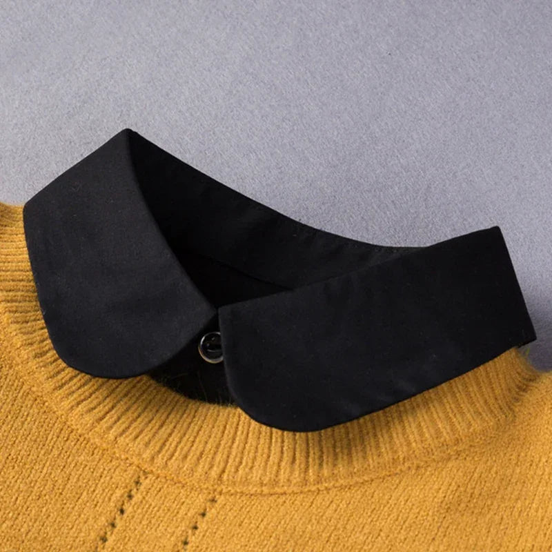 Black White Fake Collar for Women Shirt Sweater Detachable Collar False Collar Lapel Blouse Tops Faux Col Neckwear Nep Kraagje - NTKSTORE