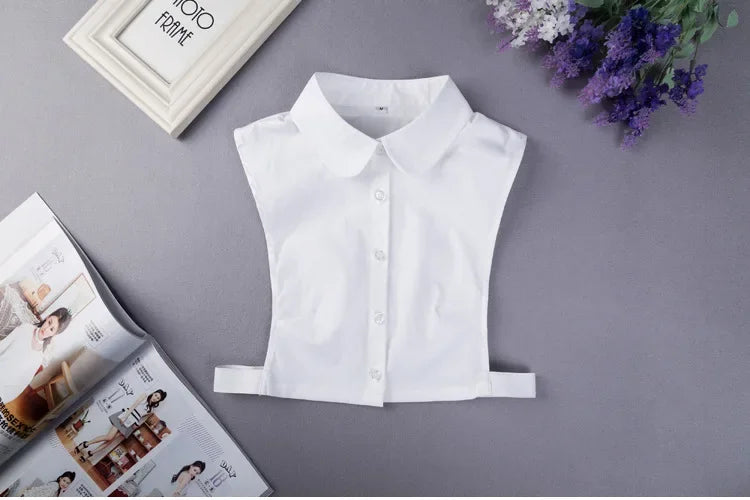 Black White Fake Collar for Women Shirt Sweater Detachable Collar False Collar Lapel Blouse Tops Faux Col Neckwear Nep Kraagje - NTKSTORE