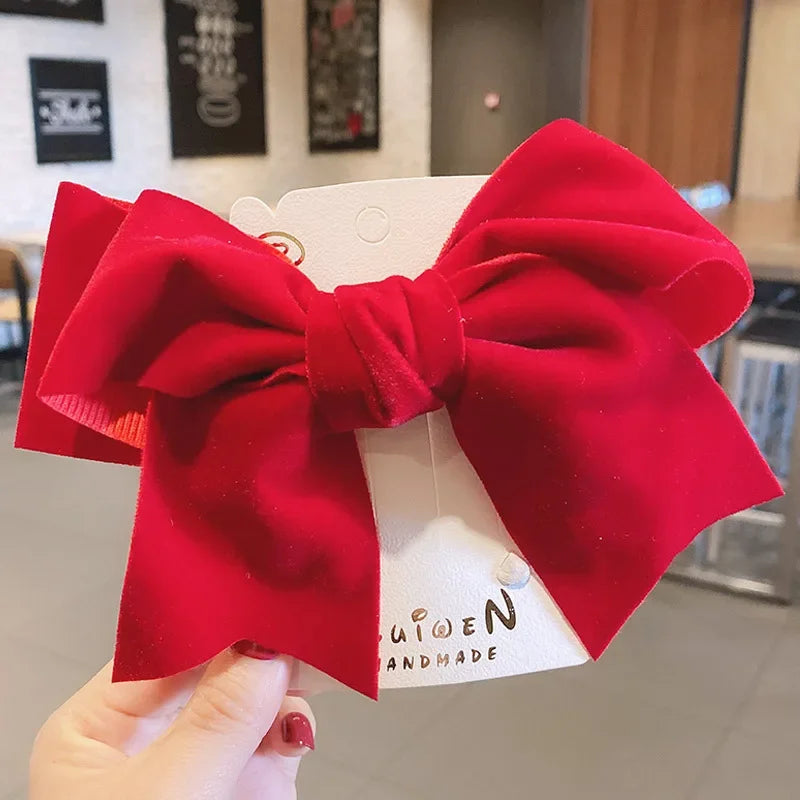 Haimeikang Bow Hair Clip Black Velvet Hair Bows Hairpins Women Elegant Barrette Girls Bowknot Hair Accessories - NTKSTORE
