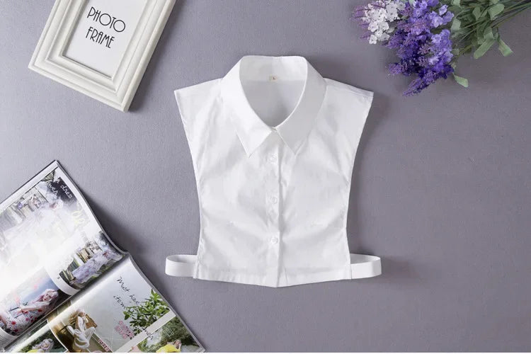 Black White Fake Collar for Women Shirt Sweater Detachable Collar False Collar Lapel Blouse Tops Faux Col Neckwear Nep Kraagje - NTKSTORE