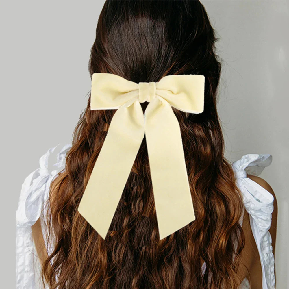 Haimeikang Bow Hair Clip Black Velvet Hair Bows Hairpins Women Elegant Barrette Girls Bowknot Hair Accessories - NTKSTORE