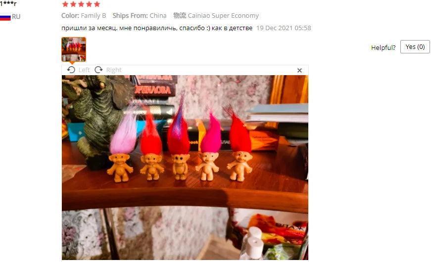 5Pcs/lot Funny Trolls Dolls Anime Action Figure Colorful Hair Family Members Models Kids Toys for Children Gift Nostalgic Adult - NTKSTORE