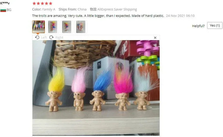 5Pcs/lot Funny Trolls Dolls Anime Action Figure Colorful Hair Family Members Models Kids Toys for Children Gift Nostalgic Adult - NTKSTORE