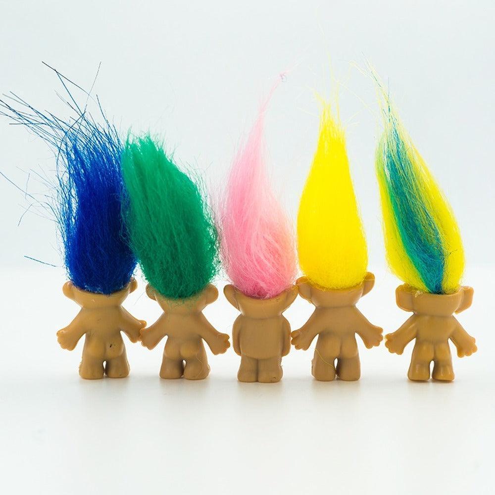 5Pcs/lot Funny Trolls Dolls Anime Action Figure Colorful Hair Family Members Models Kids Toys for Children Gift Nostalgic Adult - NTKSTORE