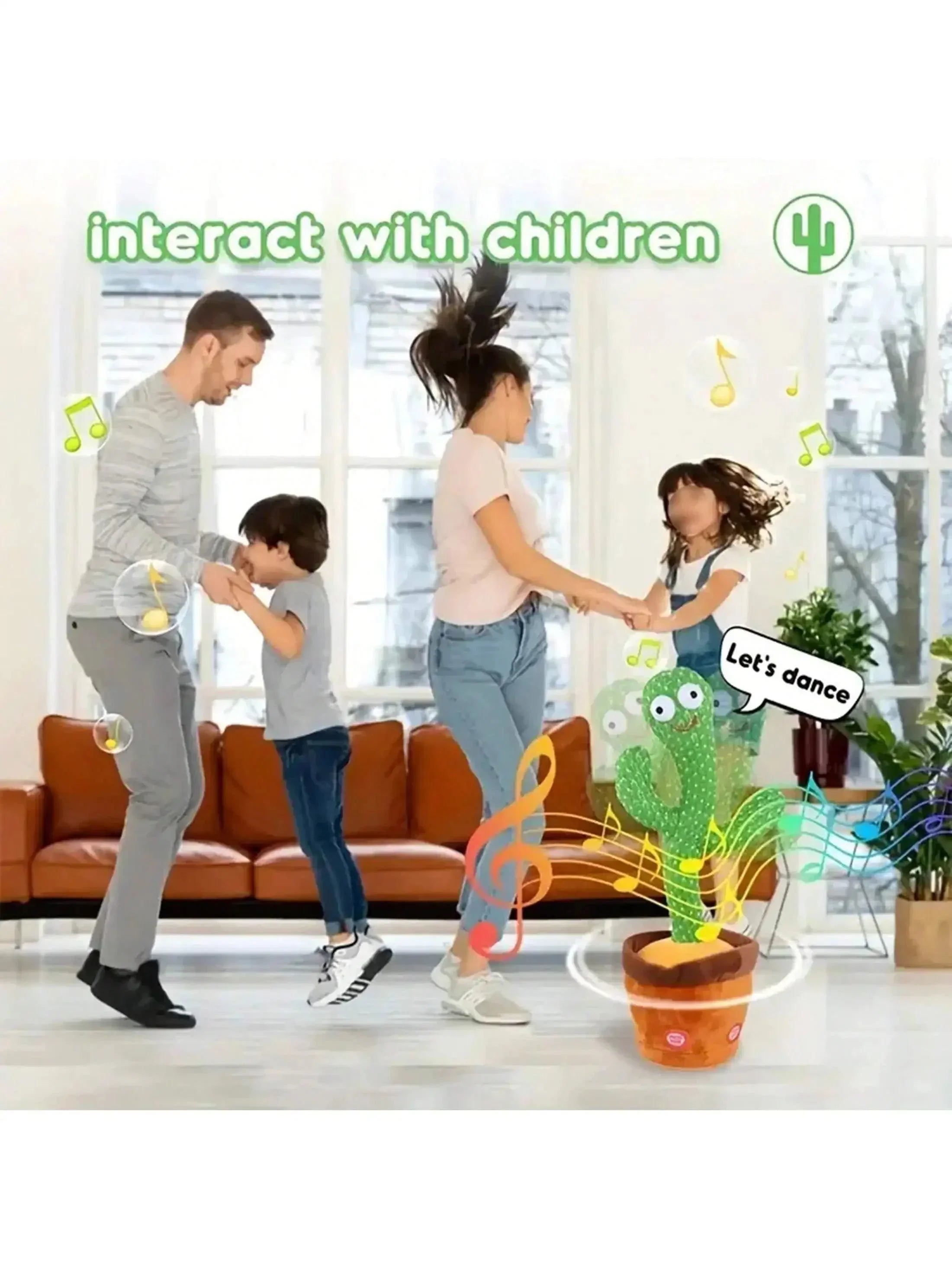 1pc-Dancing Talking Cactus Toys For Baby Boys And Girls, Singing Mimicking Recording Repeating What You Say Sunny Cactus Up Plus - NTKSTORE