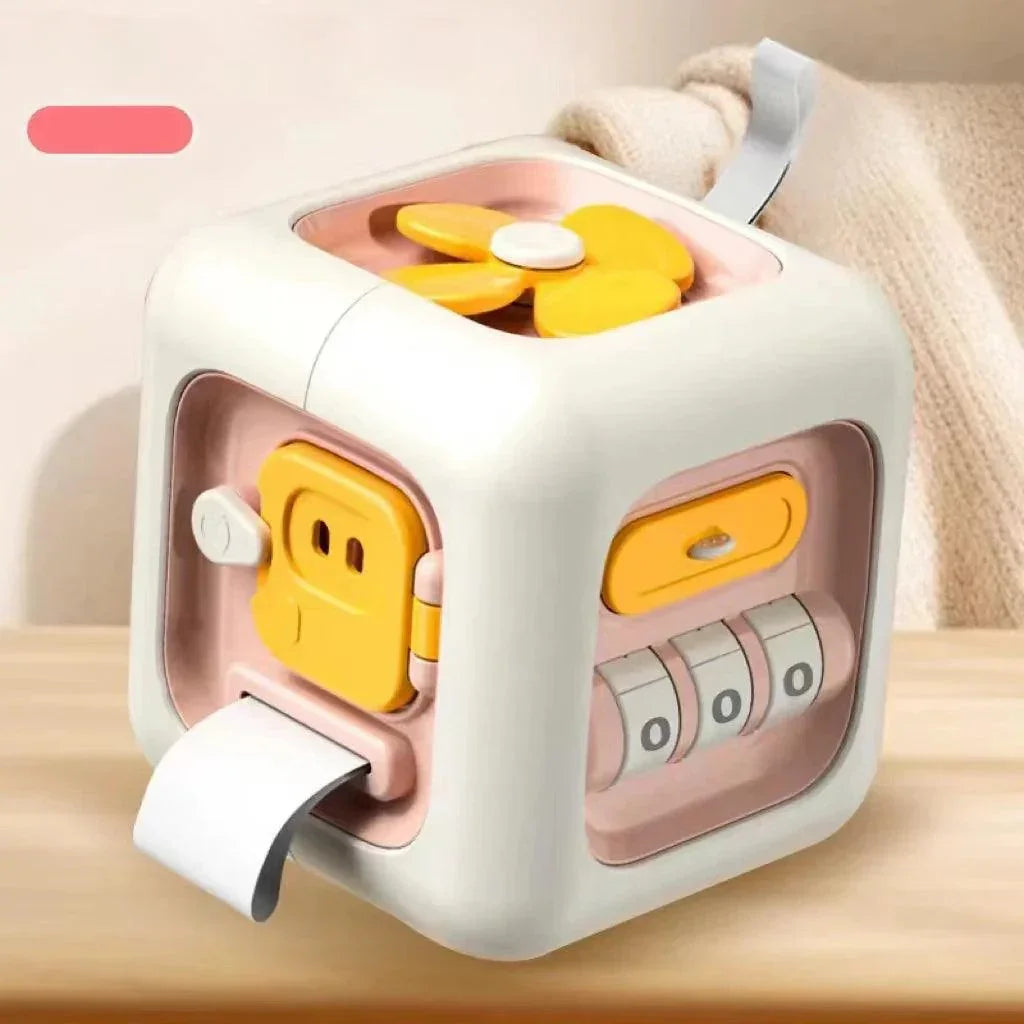 6 in 1 Montessori Educational Toys Sensory Busy Board Baby Practice Skills Drawer Cube Fidget Educational Toys for Girl Boy - NTKSTORE