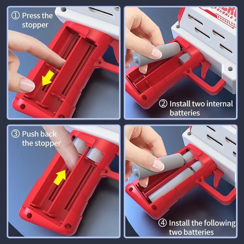 40 Holes Electric Rocket Bubble Machine Handheld - NTKSTORE