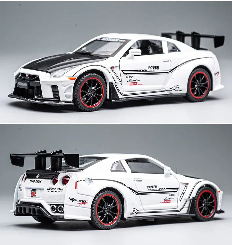 1:32 Nissan GTR R35 Supercar Alloy Car Toy Car Metal Collection Model Car Sound and light Toys For Children