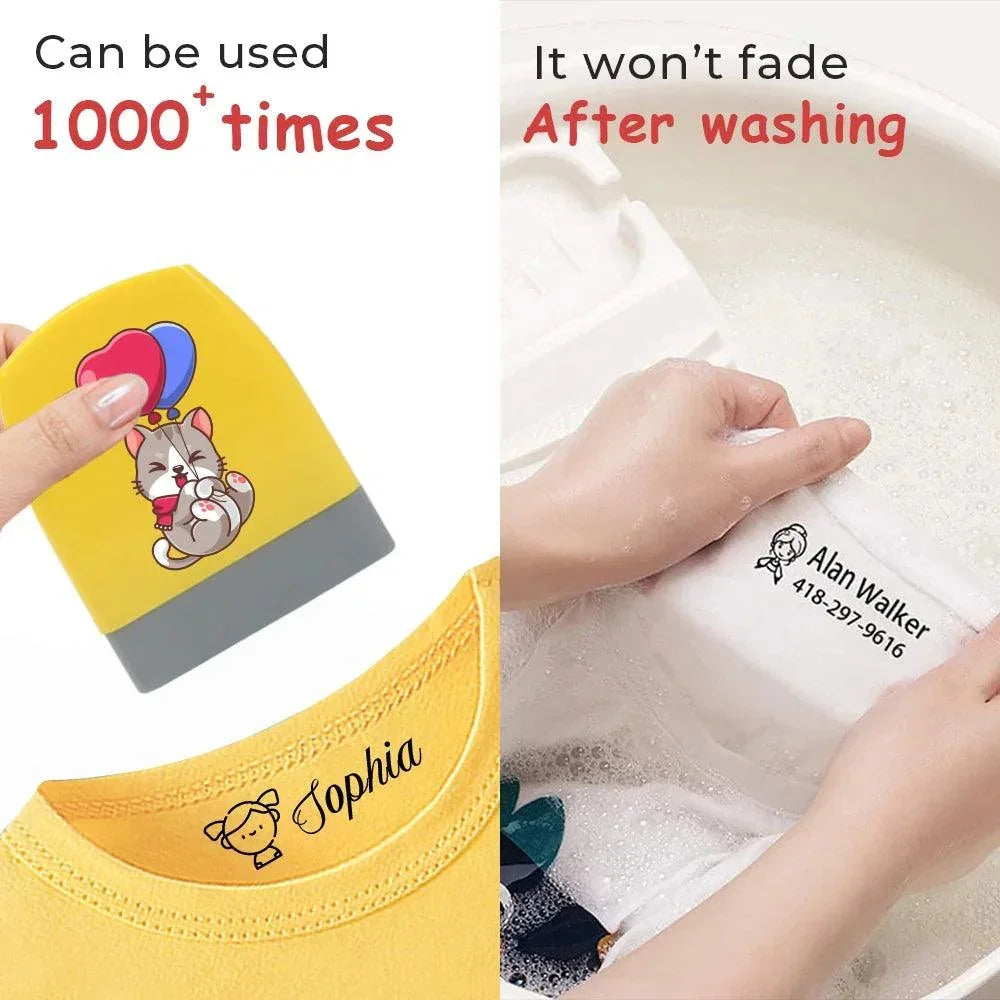 Children's Name Seal Custom Student's Name Stamp Kindergarten Clothes Waterproof Name Sticker Kawaii Montessori Stamp Gift - NTKSTORE