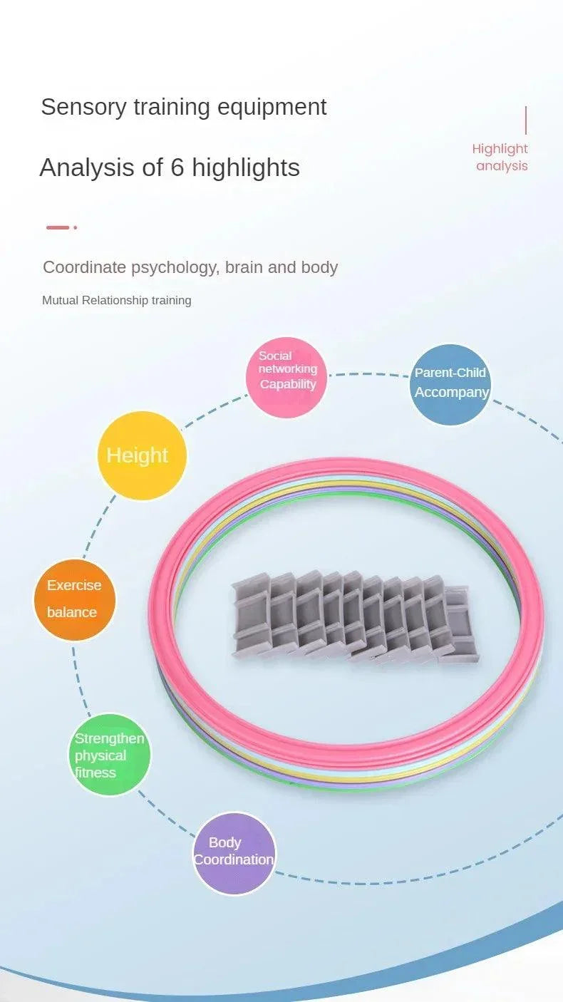 New Outdoor Kids Funny Physical Training Sport Toys Lattice Jump Ring Set Game 10 Hoops 10 Connectors for Park Play Boys Girls - NTKSTORE