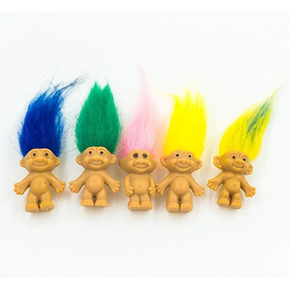 5Pcs/lot Funny Trolls Dolls Anime Action Figure Colorful Hair Family Members Models Kids Toys for Children Gift Nostalgic Adult - NTKSTORE