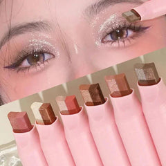 Metallic Grey Silver Eyeshadow Eyeliner Pencil Long-lasting Silkworm Highlighter Pen Two-color Shimmer Gradient Eye Shadow Stick - NTKSTORE