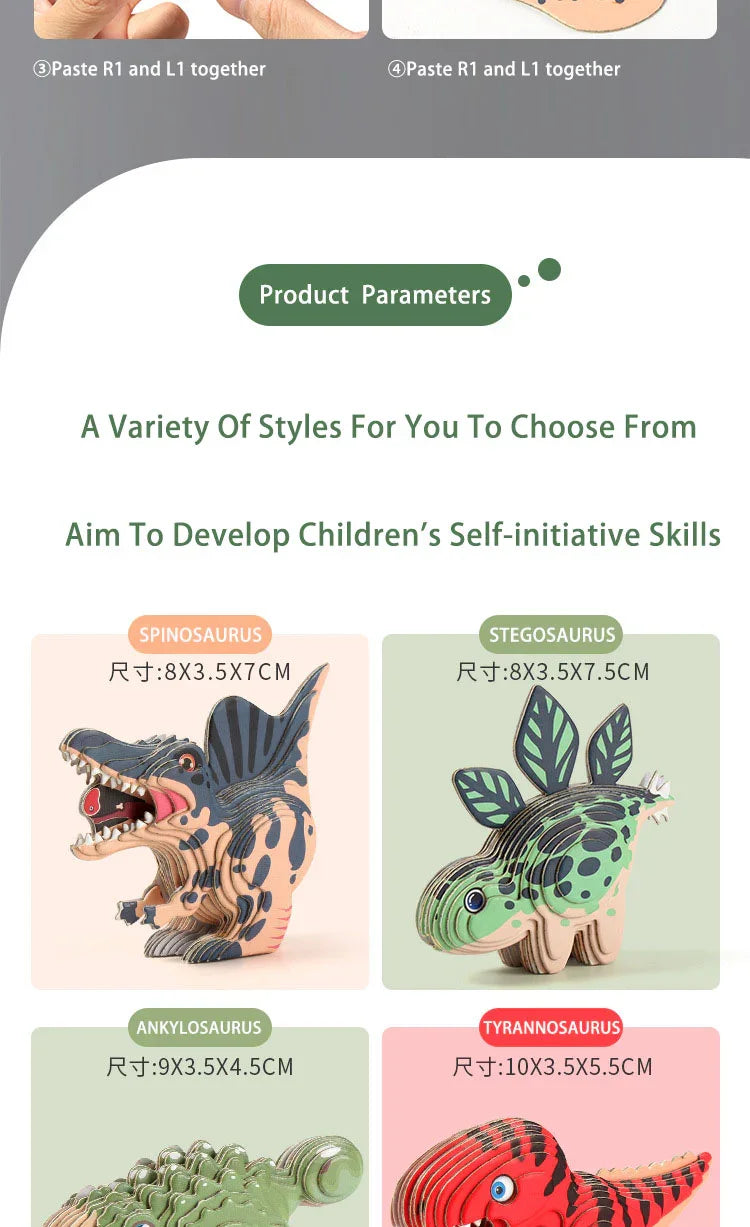Animal 3D Paper Puzzle For Kids Educational Montessori Toys Funny DIY Manual Assembly Three-dimensional Model Toy For Boy Girl - NTKSTORE
