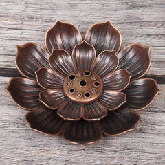 New 1PC Alloy Incense Burner Stick Holder Plate Buddhism Lotus Censer Bronze Nasturtium Incense Burner - NTKSTORE