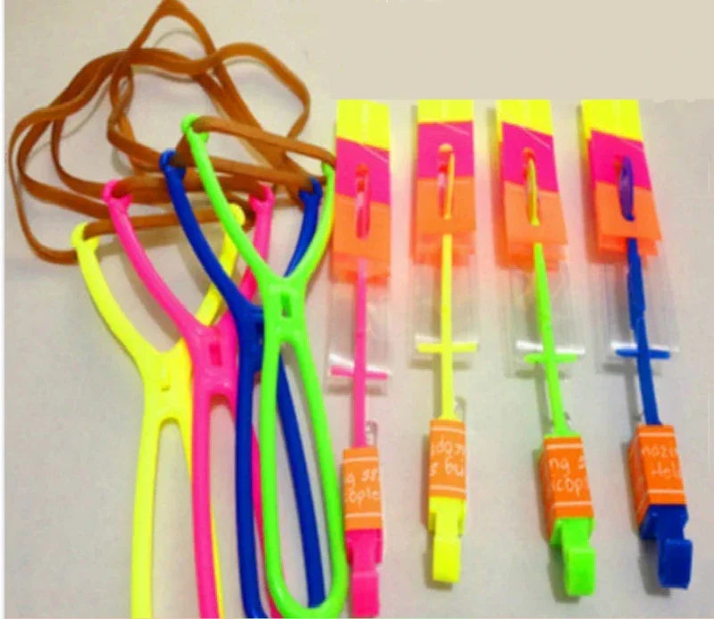 5/10Pcs Led Lighting Up Luminous Toy Flying slingshot Flying Toys Toys Xmas Decor light Quickly fast catapult - NTKSTORE