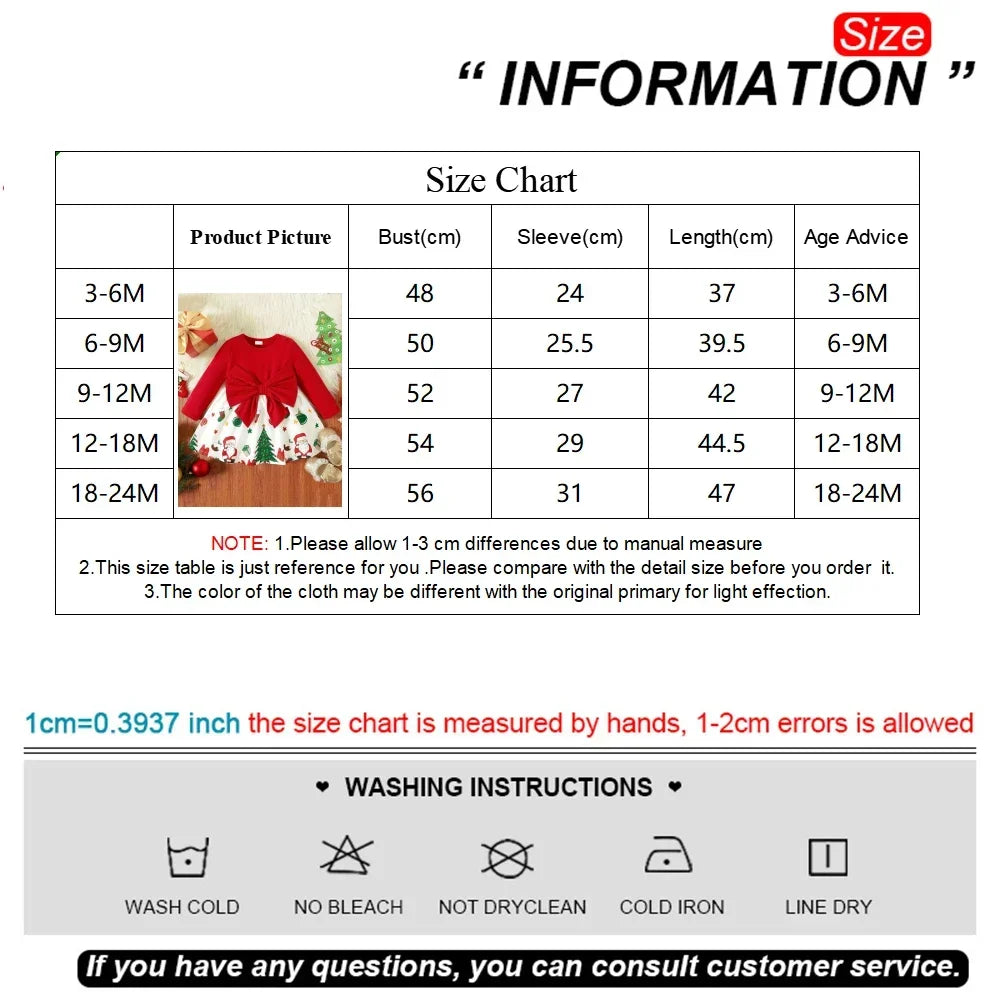 Prowow 2025 New Year Baby Dresses Patchwork Santa Claus Print Red Christmas Dresses For Girls Newborn Baby Christmas Costume - NTKSTORE