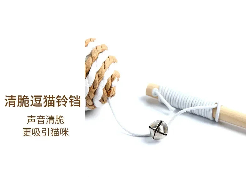 1PC Teaser Feather Toys Kitten Funny Colorful Rod Cat Wand Toys Wood Pet Cat Toys Interactive Stick Pet Cat Supplies wholesale - NTKSTORE