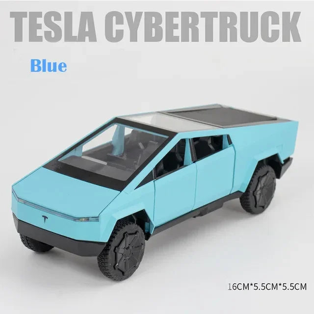 1:32 Tesla Cybertruck Pickup Alloy Car Model Diecast Toy Vehicle Sound And Light Simitation For Children Christmas Gift Boy Toys
