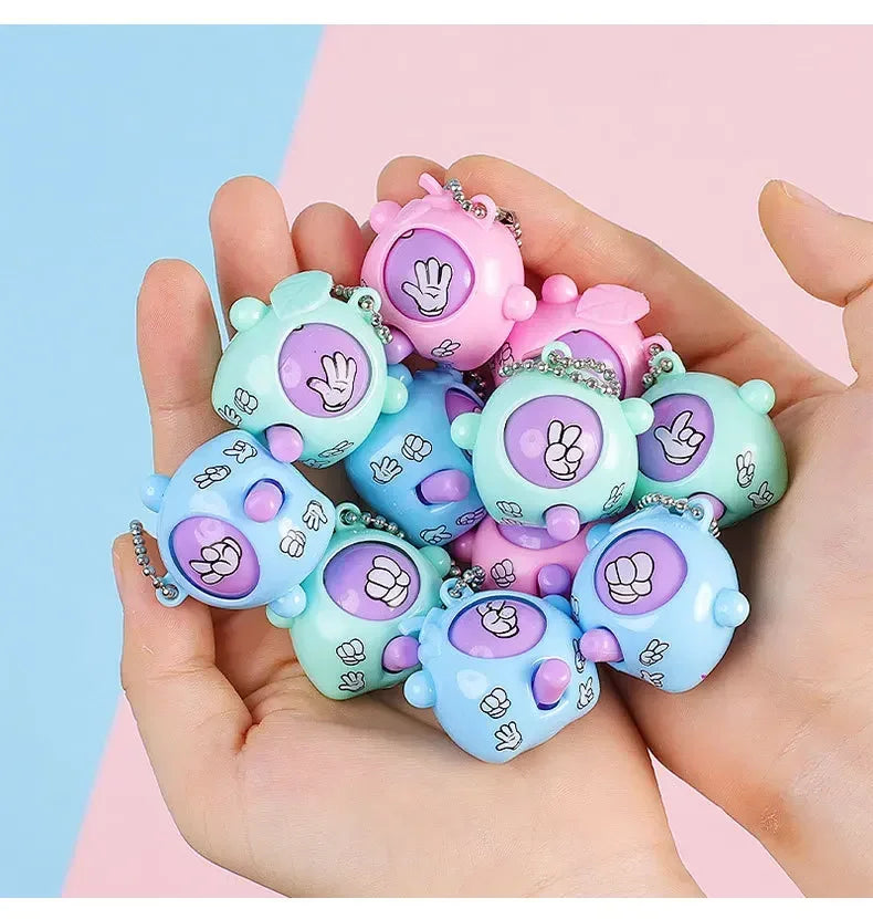 1/10Pcs Fun Rock-Paper-Scissors Key Chain for Kids, Pendant mini Toys Children's game interactive props Funny Gift