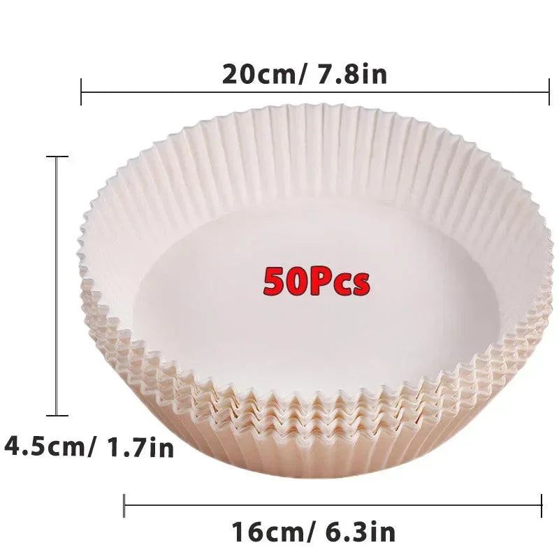 50/100Pcs Air Fryer Disposable Paper Non-Stick Airfryer Baking Papers Round Air-Fryer Paper Liners Paper Kitchen Accessories - NTKSTORE