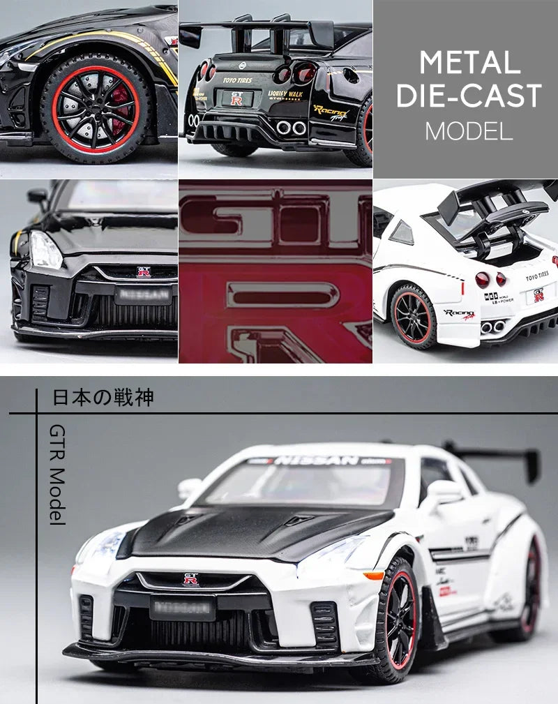 1:32 Nissan GTR R35 Supercar Alloy Car Toy Car Metal Collection Model Car Sound and light Toys For Children