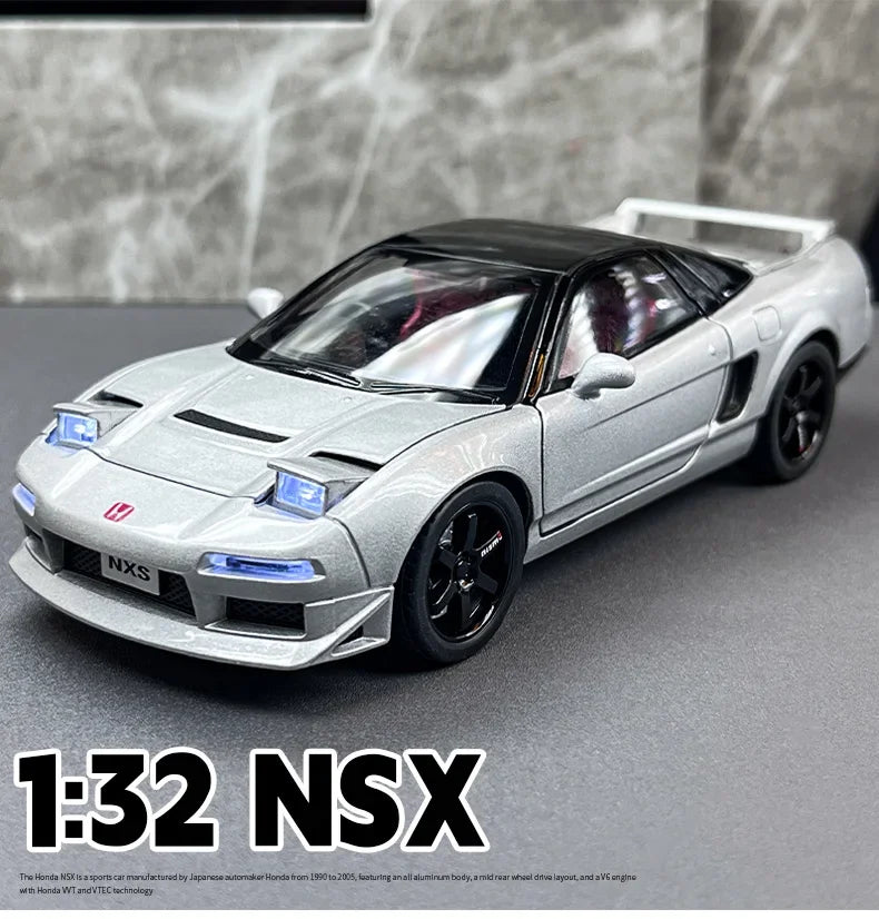 1:32 Honda NSX Coupe Alloy Miniature Car Diecast Metal Scale Car Model Sound＆Light Collection Childrens Toy Car Vehicles Gifts