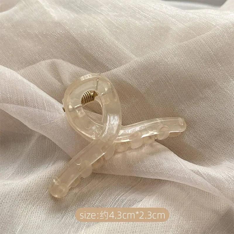 Colorful Wave Hair Claw Clips Women Korean Plastic Shark Hair Clip Geometry High Ponytail Barrette Hairpin Girl Hair Accessories - NTKSTORE